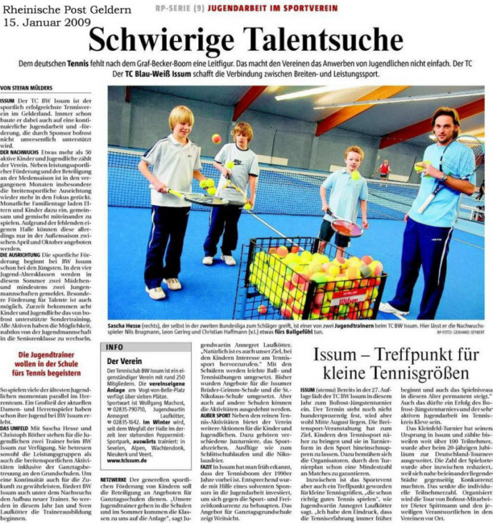 Tennis Schwierige Talentsuche 15. Januar 2009