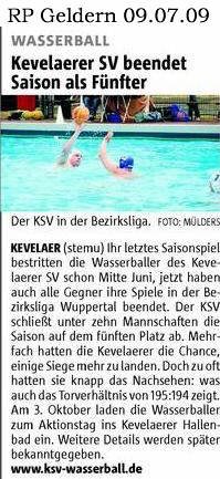 Wasserball Kevelaerer SV beendet Saison als Fünfter