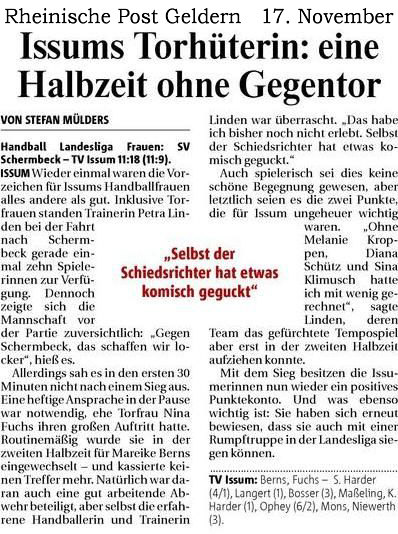 091117 Handball Frauen gegen Schermbeck