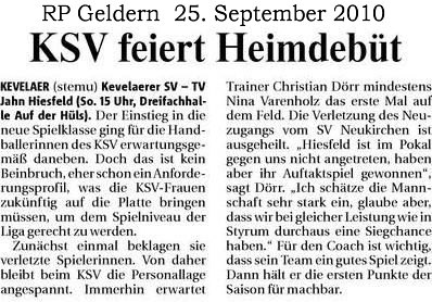 100925 KSV feiert Heimdebüt