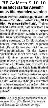 101009 Vorschau Handballfrauen Issum