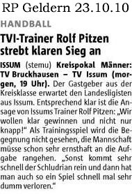 101023 TVI-Trainer Rolf Pitzen strebt klaren Sieg an