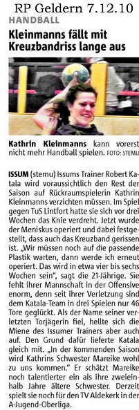 101207 Ausfall Kathrin Kleinmanns