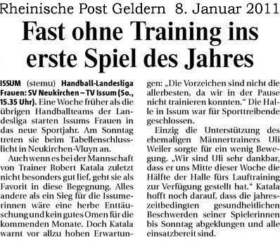 110108 Fast ohne Training ins erste Spiel des Jahres