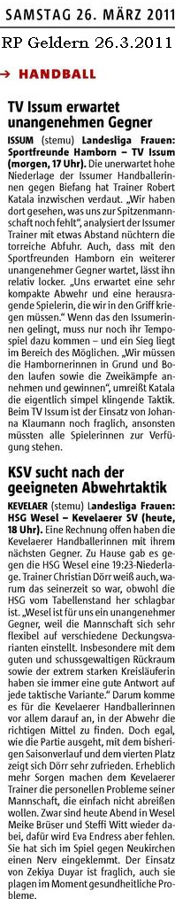 110326 Vorschauen Landesligafrauen Issum und Kevelaer