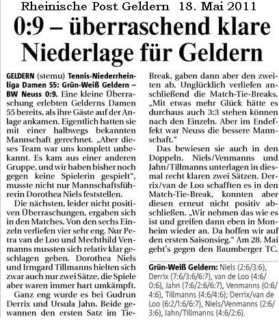 110518 Überraschend klare Niederlage für Geldern (Damen 55)