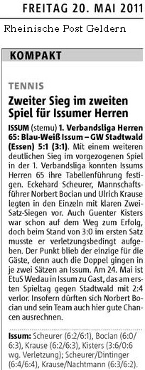 110520 Zweiter Sieg im zweiten Spiel für Issums Herren 65