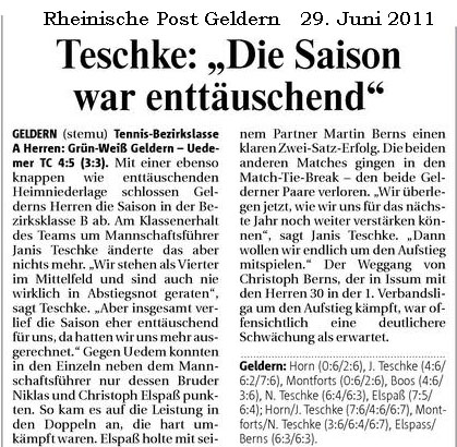 110629 Teschke: Die Saison war enttäuschend