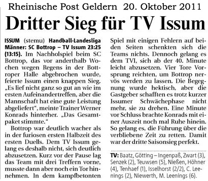 111020 Dritter Sieg für TV Issum