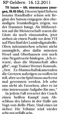 111216 Vorschau Handballmänner Issum