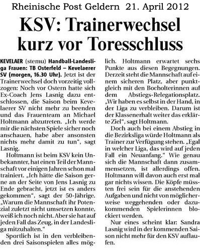 120421 KSV: Trainerwechsel kurz vor Toresschluss