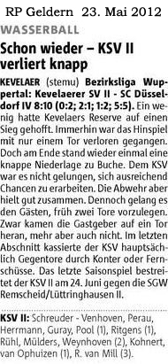 120523 Schon wieder - KSV II verliert knapp