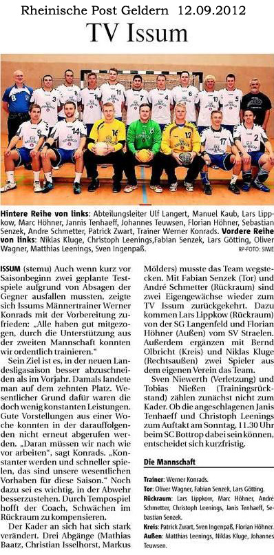 120912 Saisonvorschau Handballmänner Issum