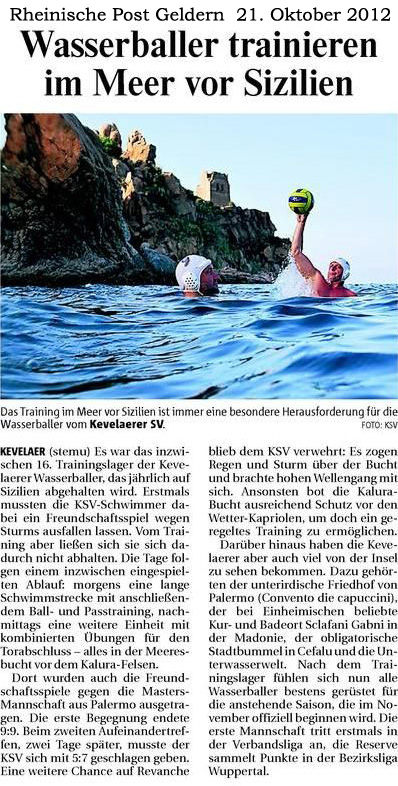 120921 Wasserballer trainieren im Meer vor Sizilien