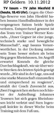 121110 Vorschau Handballmänner Issum