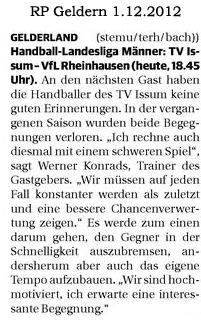 121201 Vorschau Handballmänner Issum