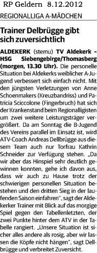 121208 Trainer Dellbrügge gibt sich zuversichtlich