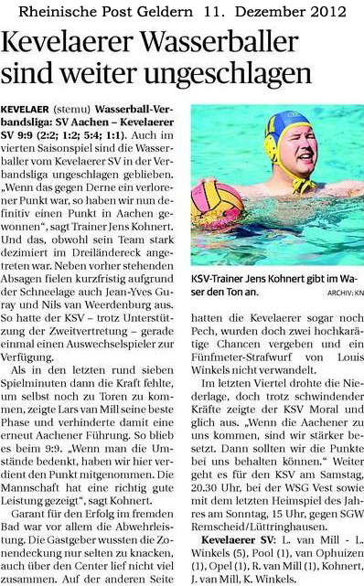 121211 Kevelaerer Wasserballer sind weiter ungeschlagen