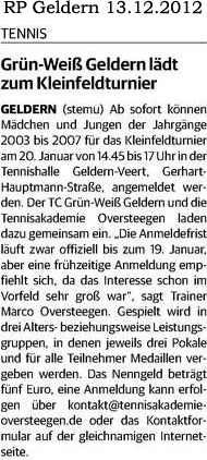 121213 Grün-Weiß Geldern lädt zum Kleinfeldturnier