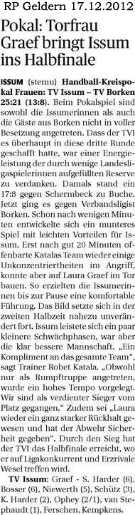121217 Pokal: Torfrau Graef bringt Issum ins Halbfinale