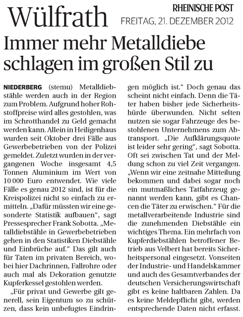 121221 Metalldiebe RP Mettmann