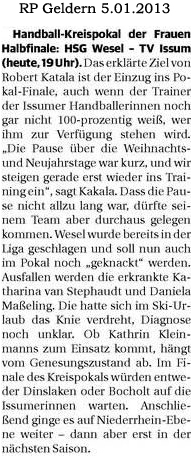 130105 Pokalvorschau Handballfrauen Issum