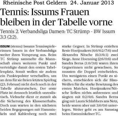 130124 Issums Frauen bleiben in der Tabelle vorne