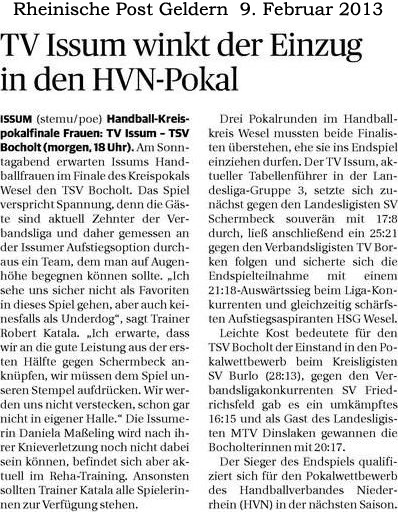 130209 TV Issum winkt der Einzug in den HVN-Pokal