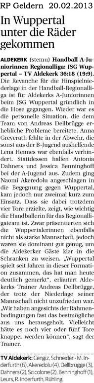 130220 In Wuppertal unter die Räder gekommen