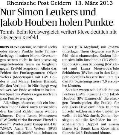 130313 Nur Simon Leukers und Jakob Houben holen Punkte