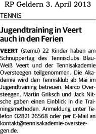 130403 Jugendtraining in Veert auch in den Ferien