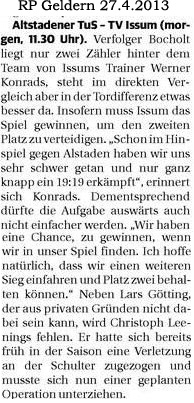 130427 Vorschau Handballmänner Issum