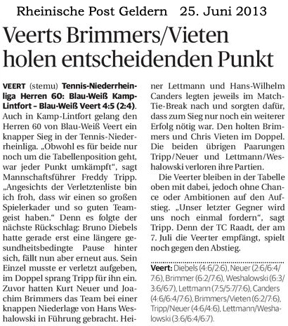 130625 Veerts Brimmers/Vieten holen entscheidenden Punkt