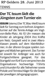 130628 Der TC Issum lädt die Jüngsten zum Turnier ein