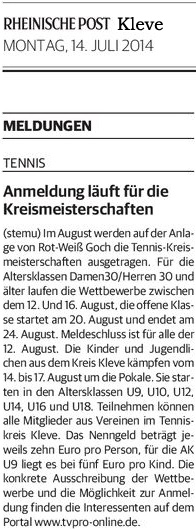 140714 Anmeldung läuft für die Kreismeisterschaften