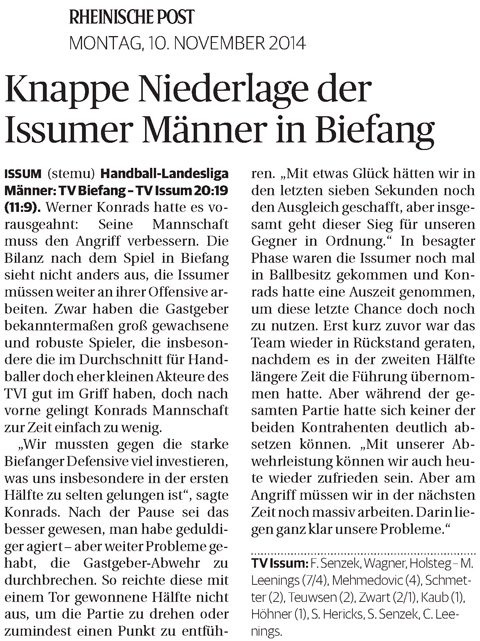 141110 Knappe Niederlage der Issumer Männer in Biefang