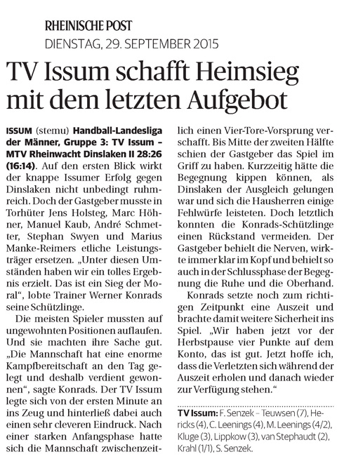 150929 TV Issum schafft Heimsieg mit dem letzten Aufgebot