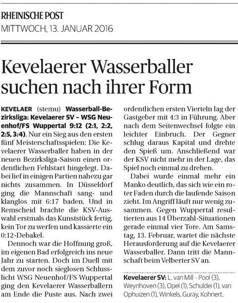 160113 Kevelaerer Wasserballer suchen nach ihrer Form