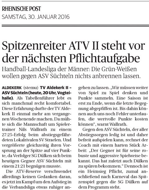 160130 Spitzenreiter ATV II steht vor der nächsten Pflichtaufgabe