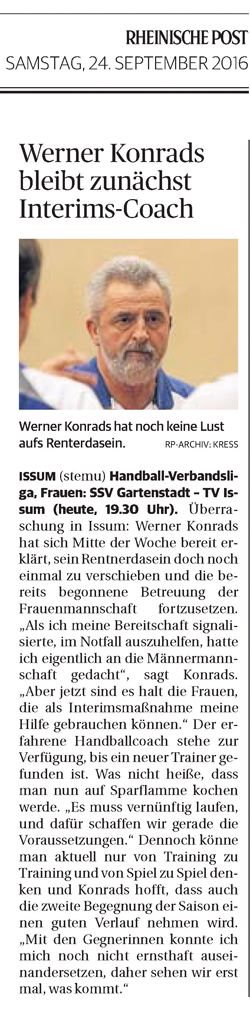160924 Werner Konrads bleibt zunächst Interims-Coach