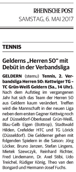 170506 Gelderns Herren 50 mit Debüt in der Verbandsliga