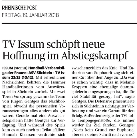 180119 TV Issum schöpft neue Hoffnung im Abstiegskampf