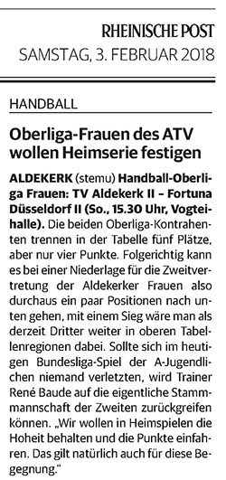 180203 Oberliga-Frauen des ATV wollen Heimserie festigen