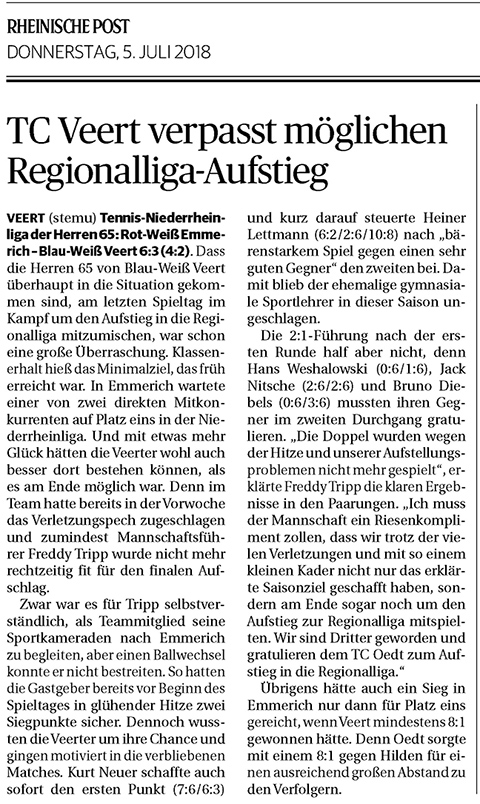 180705 Verletzungspech: Veert verpasst Regionalliga-Aufstieg