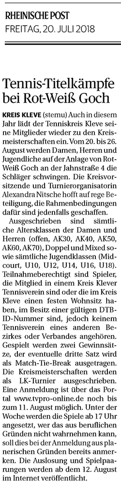 180720 Kreismeisterschaften in Goch (Ankündigung)