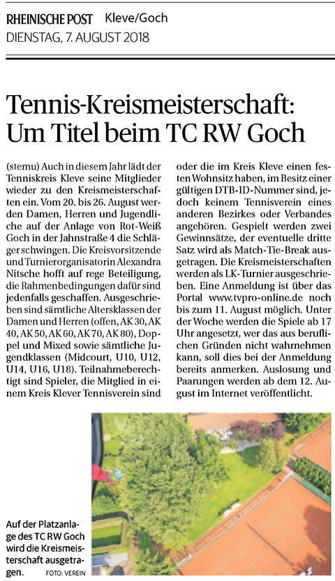 180807 Kreismeisterschaften in Goch (Ankündigung)