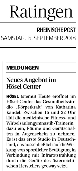 180915 Neu­es An­ge­bot im Hösel Cen­ter