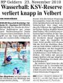 101123 Wasserball: KSV-Reserve verliert knapp in Velbert