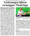 110606 Verletzungen führen zu knapper Niederlage