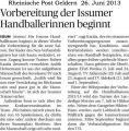 130626 Vorbereitung der Issumer Handballerinnen beginnt